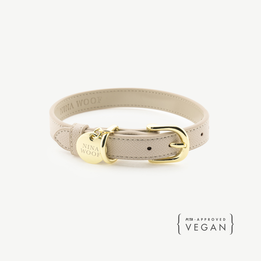 Collar Beige de Cuero Vegano para Perros | Estilo Nórdico Copenhagen