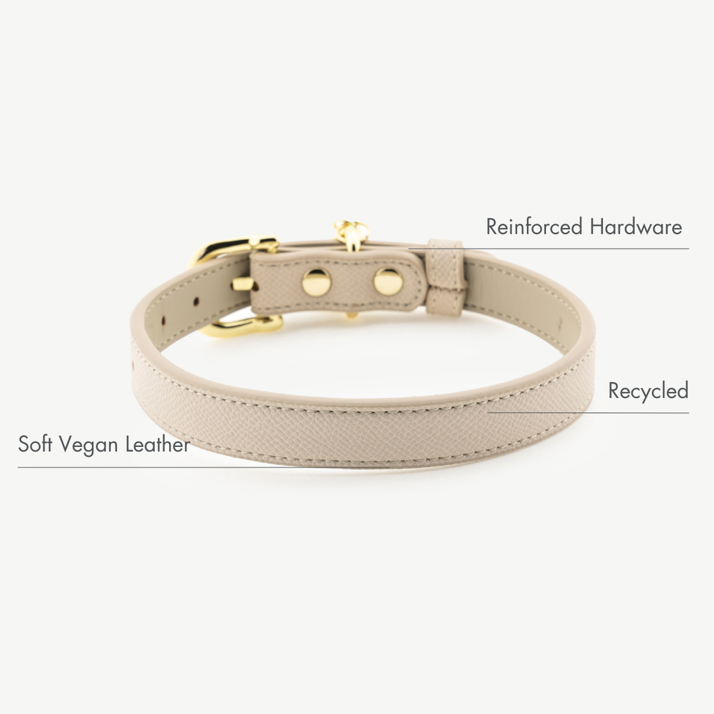Collar Beige de Cuero Vegano para Perros | Estilo Nórdico Copenhagen