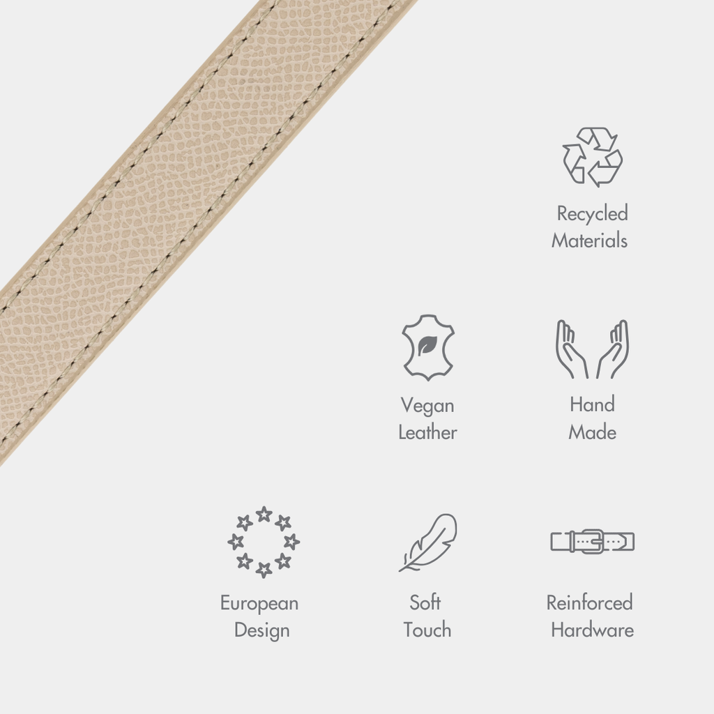 Collar Beige de Cuero Vegano para Perros | Estilo Nórdico Copenhagen