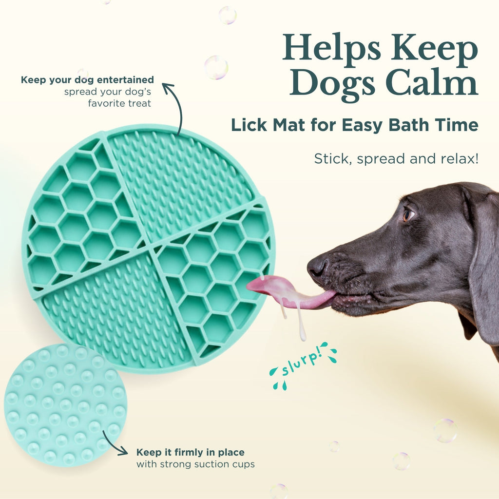 Kit de Baño para Perros 3 en 1 | Cepillo, Lick Mat y Toalla Vegana
