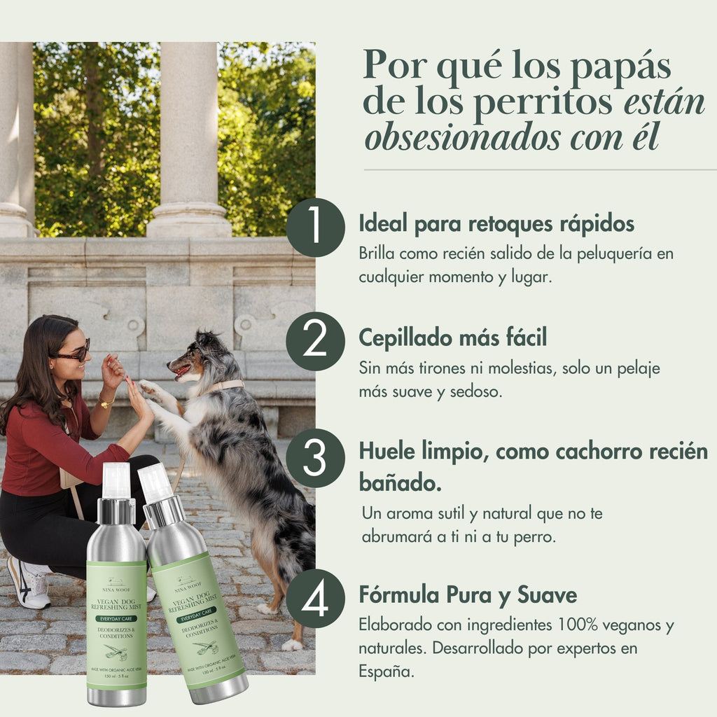 Spray Desodorizante para Perros | Colonia Vegana Sin Enjuague – Nina Woof