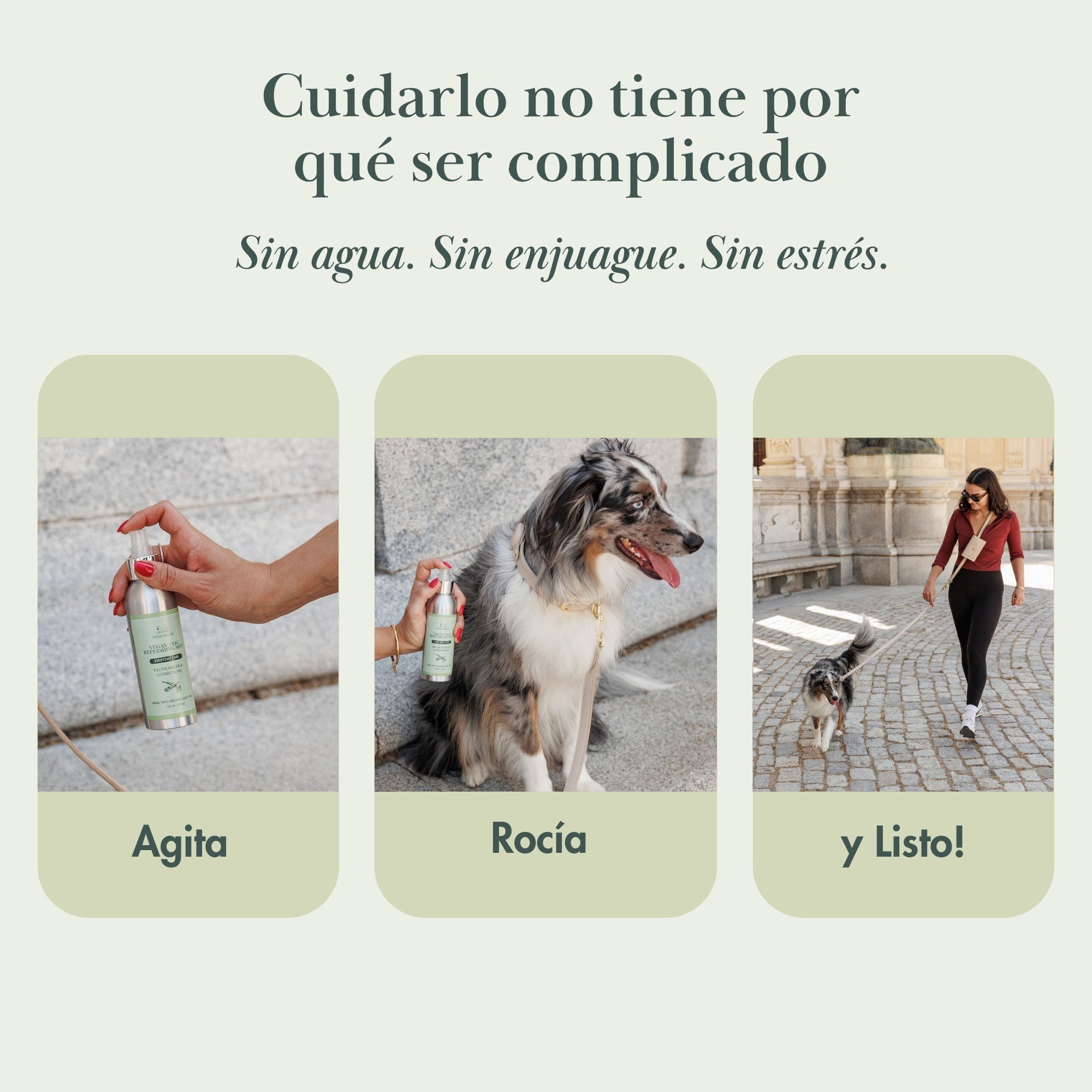 Spray Desodorizante para Perros | Colonia Vegana Sin Enjuague – Nina Woof