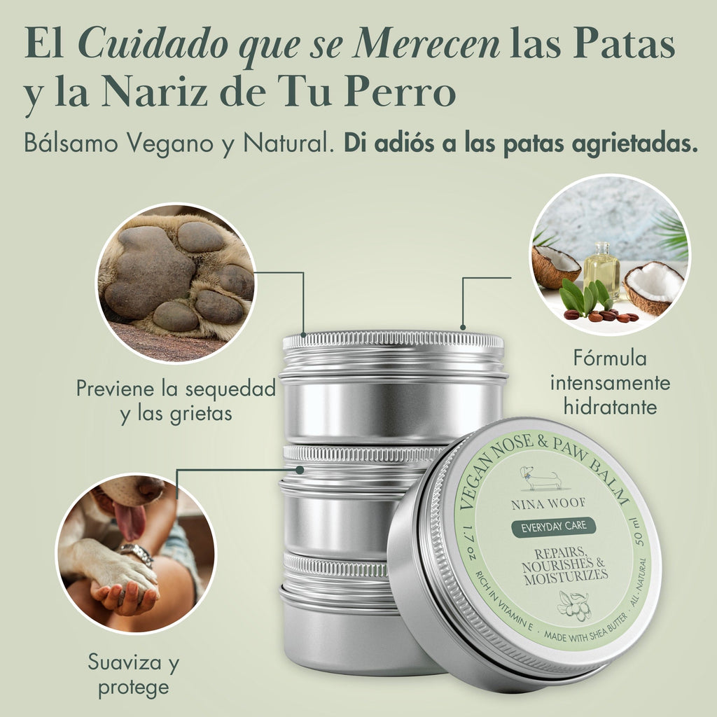 Bálsamo Vegano para Almohadillas y Nariz de Perro | 100% Natural y Orgánico