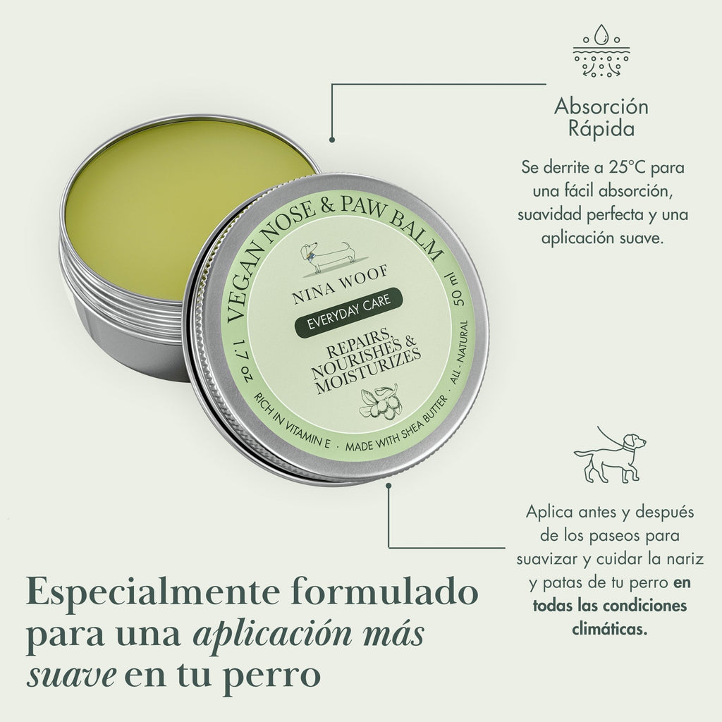 Bálsamo Vegano para Almohadillas y Nariz de Perro | 100% Natural y Orgánico