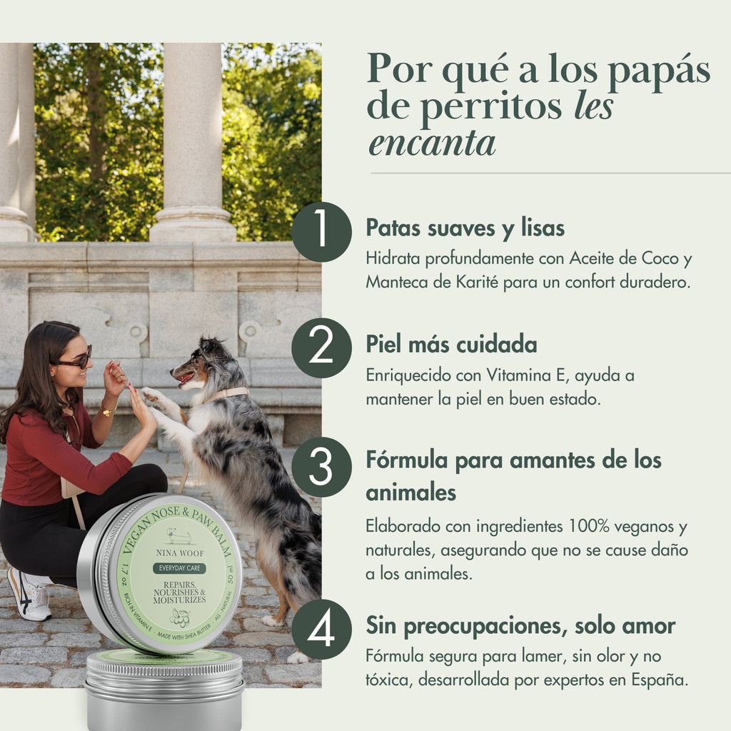 Bálsamo Vegano para Almohadillas y Nariz de Perro | 100% Natural y Orgánico