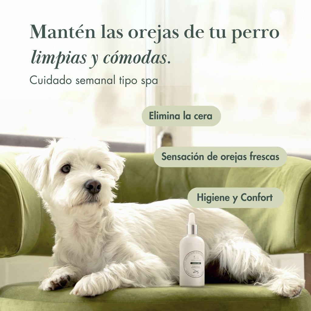 Limpiador de Oídos Vegano para Perros | Aloe Vera, Hamamelis y Almendras