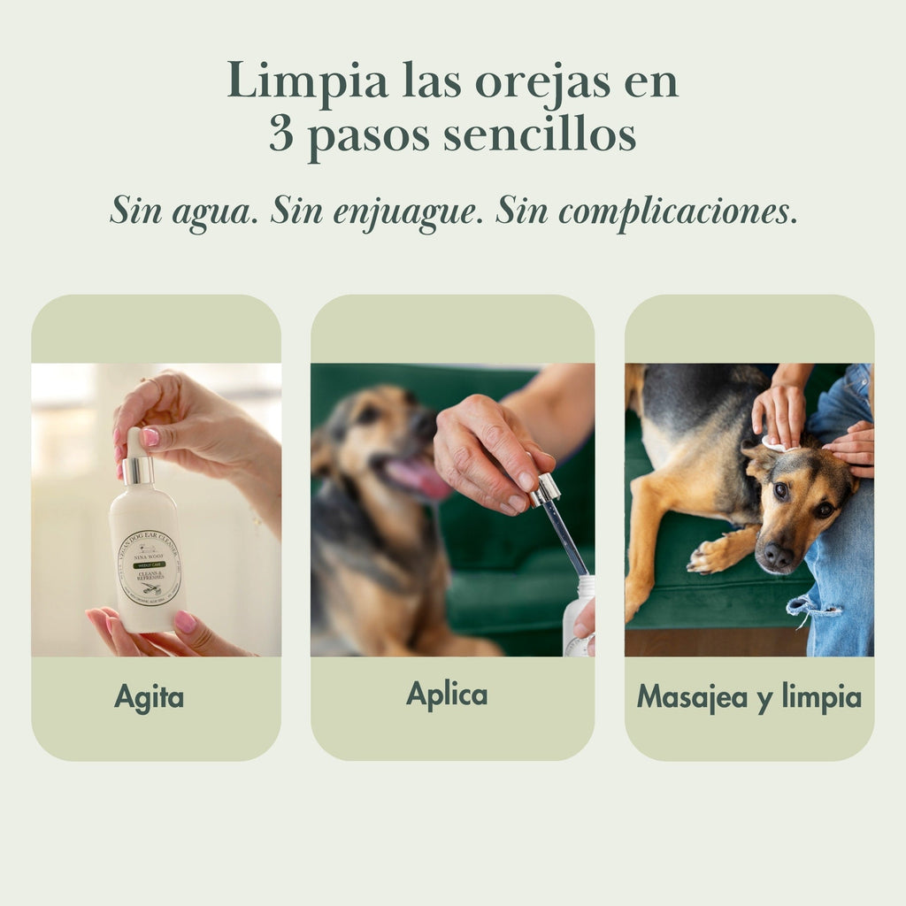 Limpiador de Oídos Vegano para Perros | Aloe Vera, Hamamelis y Almendras
