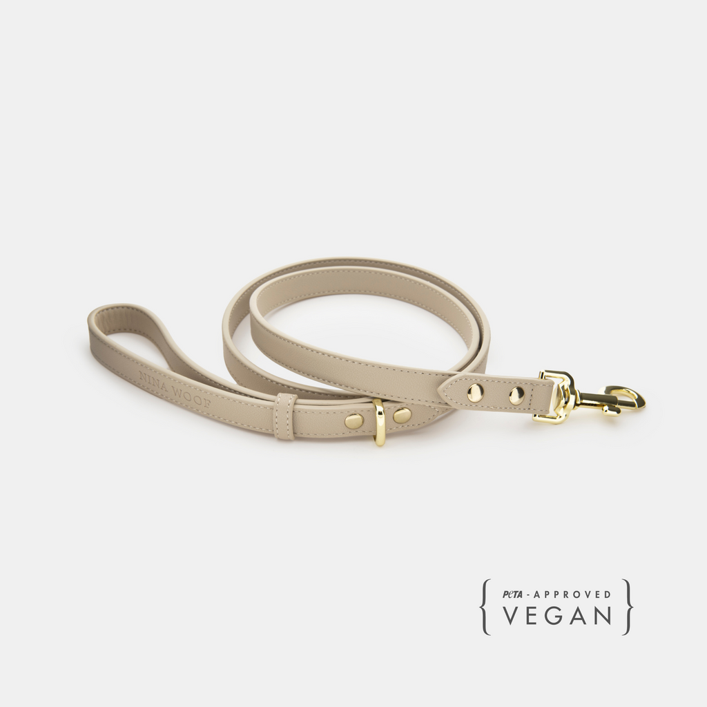 Correa Beige de Cuero Vegano para Perros | Estilo Cupertino Nina Woof