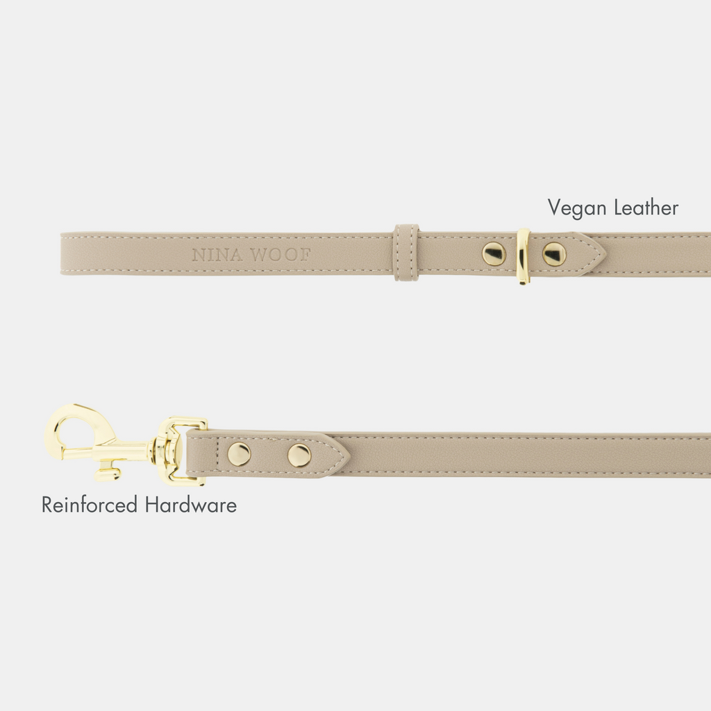 Correa Beige de Cuero Vegano para Perros | Estilo Cupertino Nina Woof