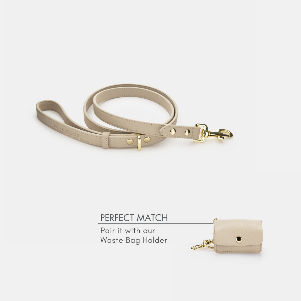 Correa Beige de Cuero Vegano para Perros | Estilo Cupertino Nina Woof