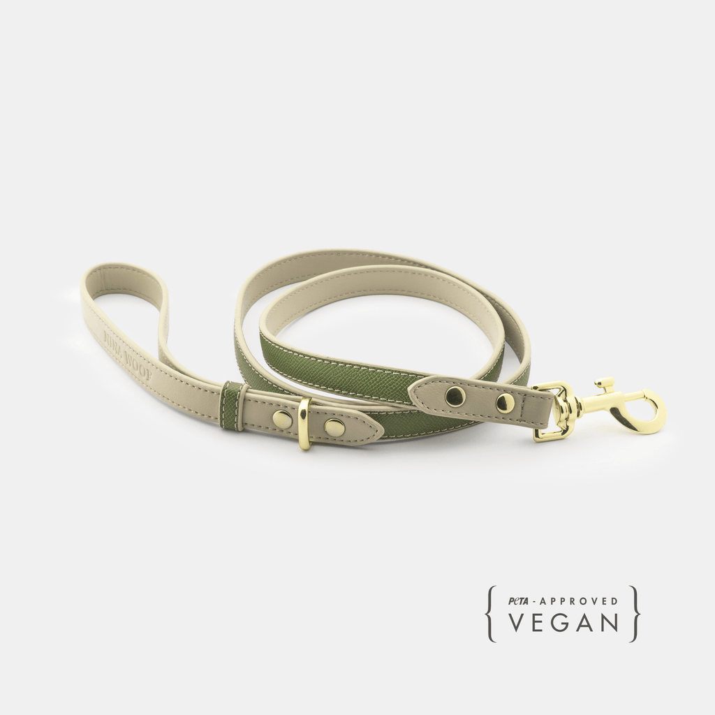 Correa Oliva de Cuero Vegano | Estilo Nórdico para Perros