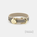 Collar Gris de Cuero Vegano para Perros | Estilo London Saffiano