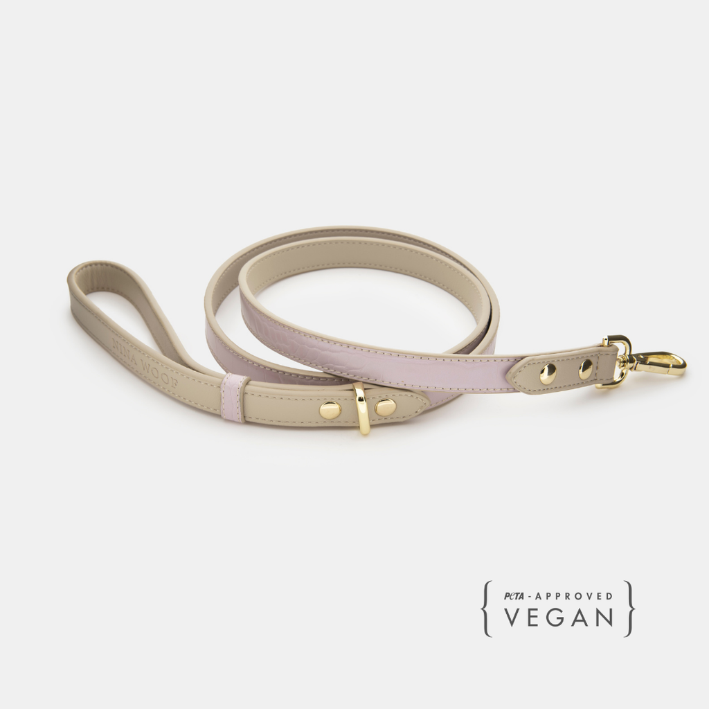 Correa Lila de Cuero Vegano Estilo Cocodrilo para Perros | Diseño Milan