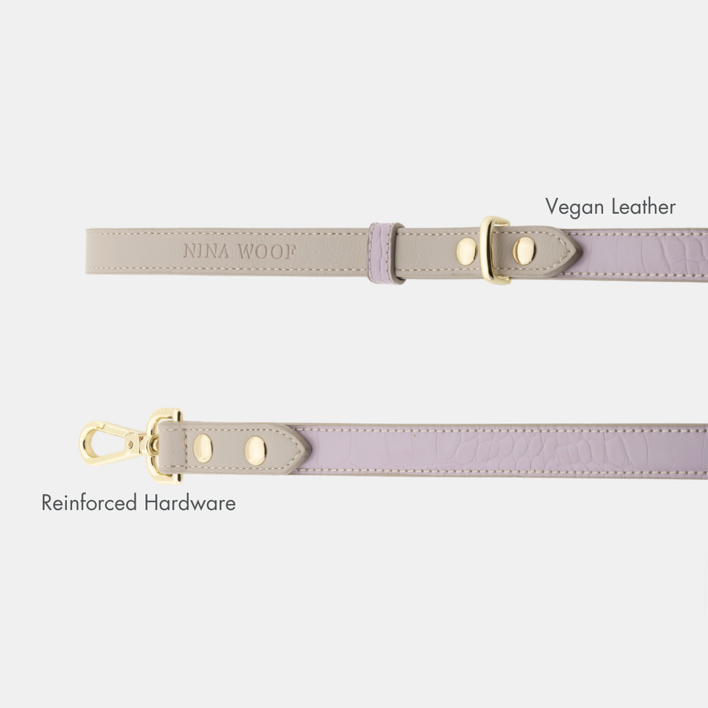 Correa Lila de Cuero Vegano Estilo Cocodrilo para Perros | Diseño Milan