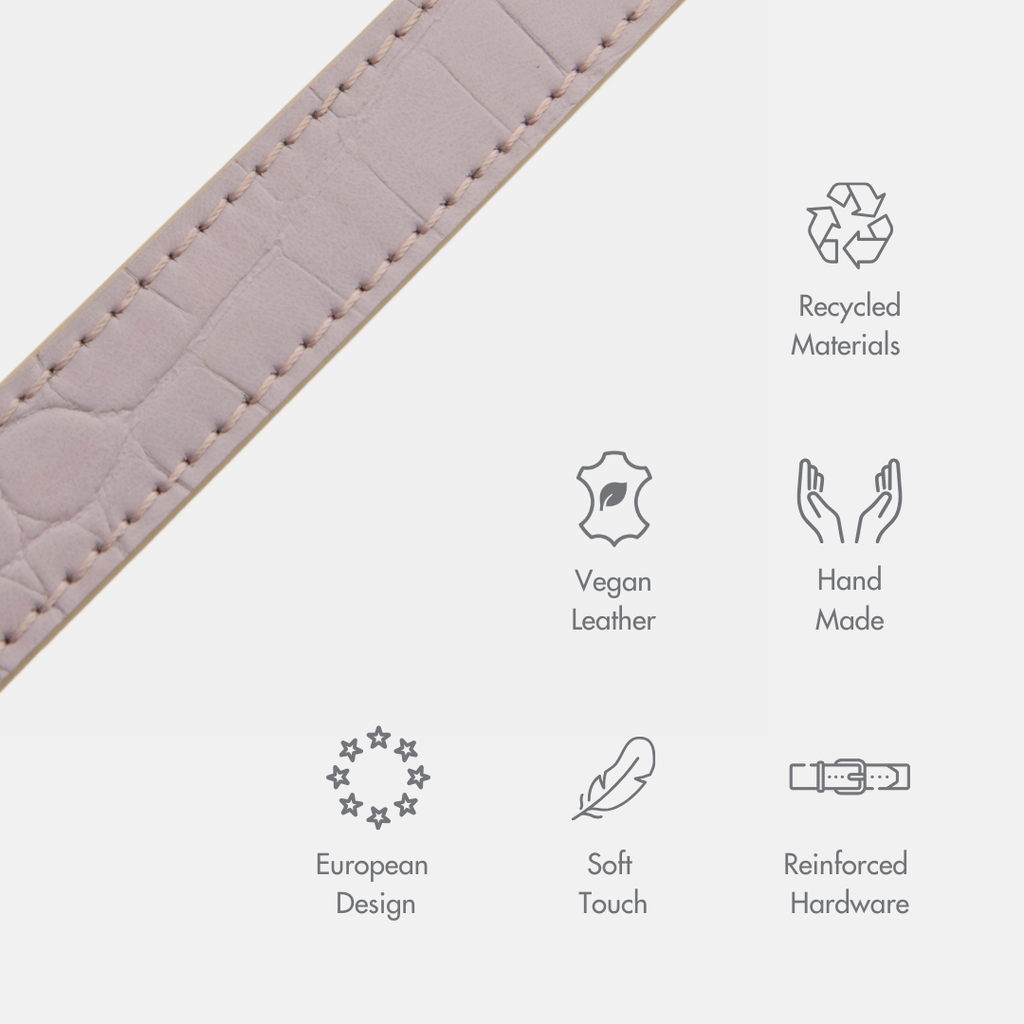 Correa Lila de Cuero Vegano Estilo Cocodrilo para Perros | Diseño Milan