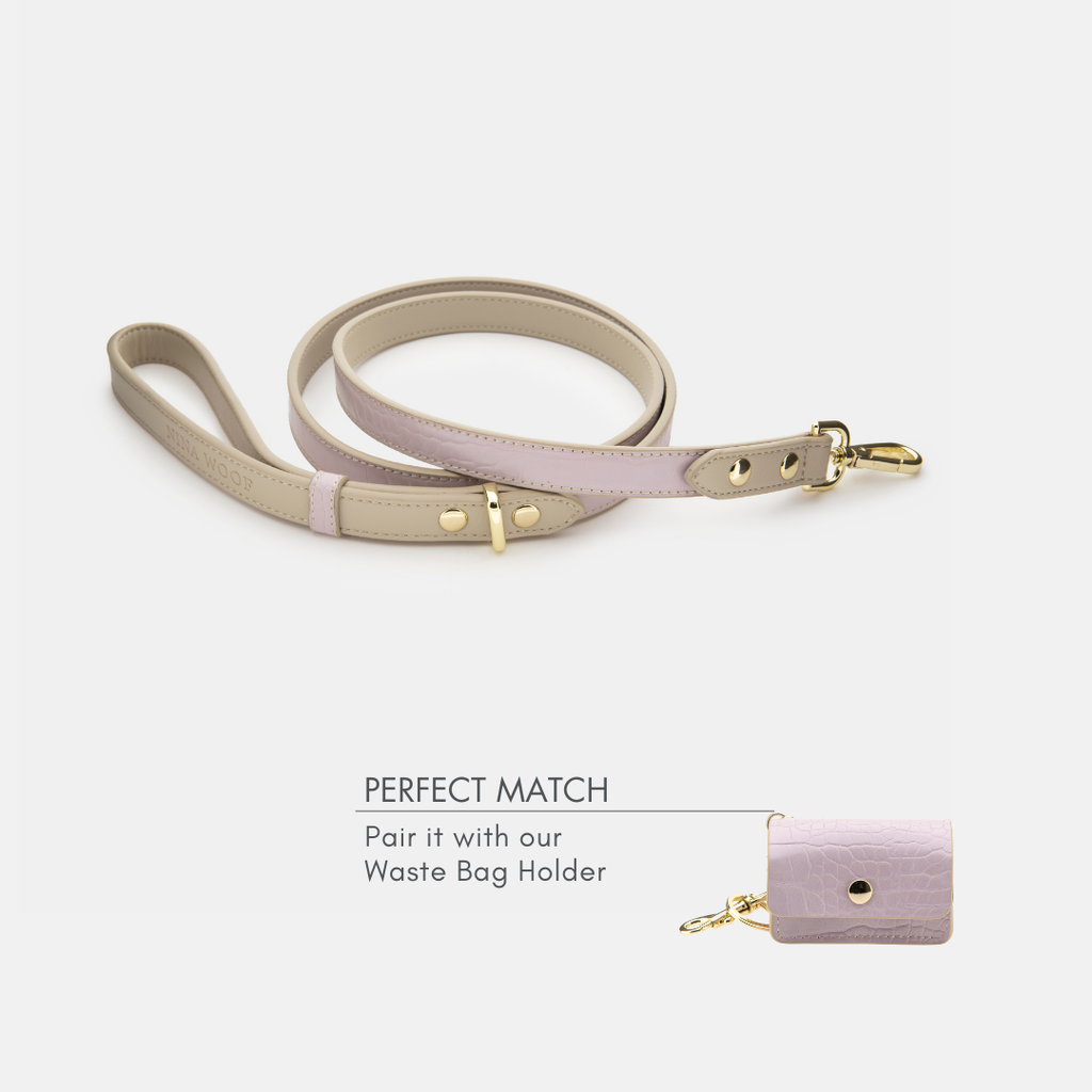 Correa Lila de Cuero Vegano Estilo Cocodrilo para Perros | Diseño Milan