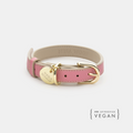 Collar Rosa de Cuero Vegano Estilo Saffiano para Perros | Diseño Rio